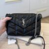 Saint Laurent Puffer Toy Bag In Quilted Lambskin Black and Silver Hardware