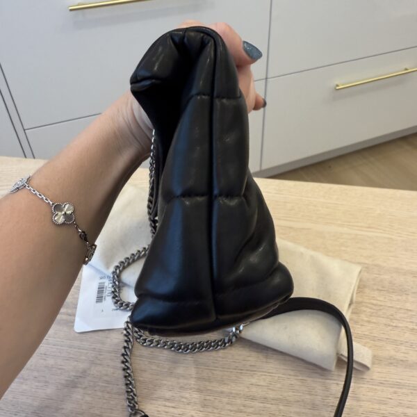 Saint Laurent Puffer Toy Bag In Quilted Lambskin Black and Silver Hardware