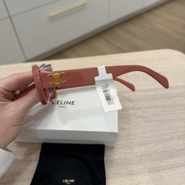 Celine Sunglasses Triomphe Oval Shiny Pink Smoke