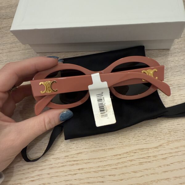 Celine Sunglasses Triomphe Oval Shiny Pink Smoke