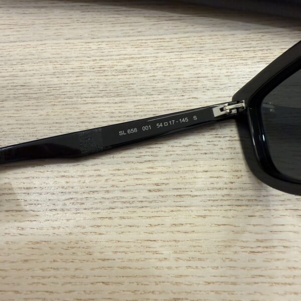 SAINT LAURENT Logo Acetate Cat-Eye Sunglasses SHINY SOLID BLACK