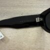 SAINT LAURENT Tonal Logo Acetate Round Sunglasses SHINY SOLID BLACK