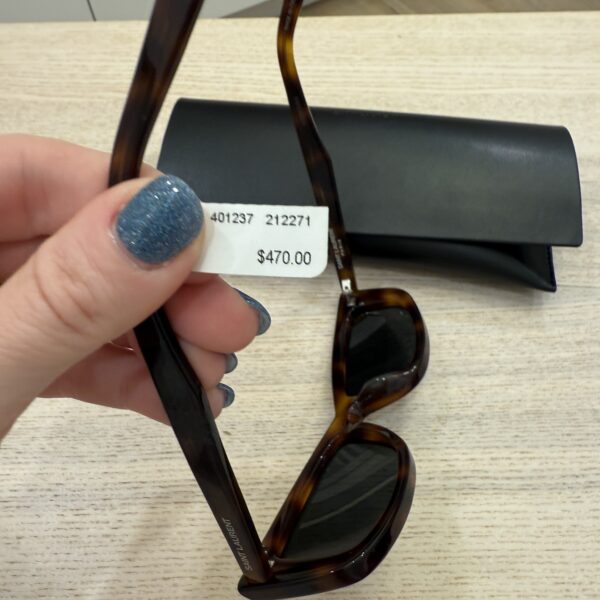 SAINT LAURENT Logo Acetate Cat-Eye Sunglasses SHINY MEDIUM HAVANA