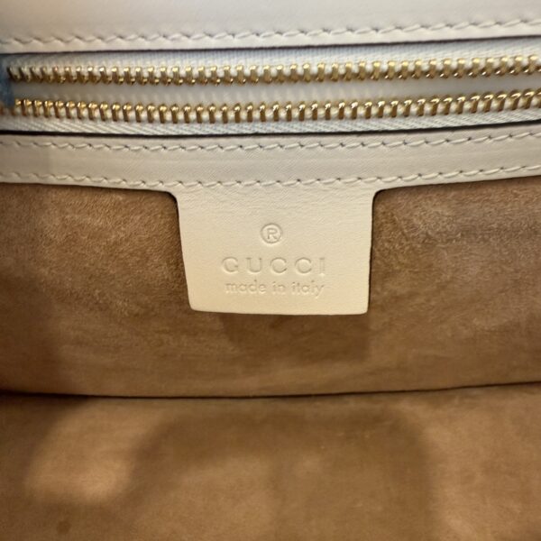 Gucci Calfskin Small Sylvie Shoulder Bag Hibiscus White