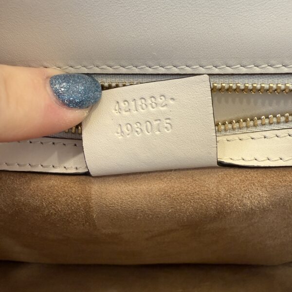 Gucci Calfskin Small Sylvie Shoulder Bag Hibiscus White