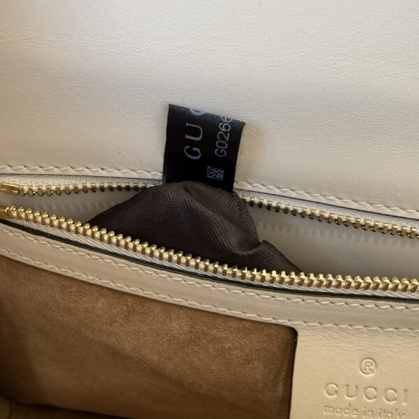 Gucci Calfskin Small Sylvie Shoulder Bag Hibiscus White