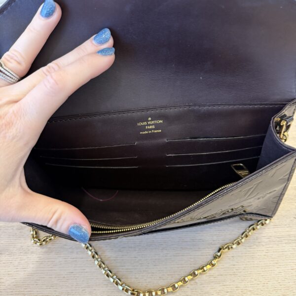 Louis Vuitton Vernis Mira MV Chain Wallet Amarante