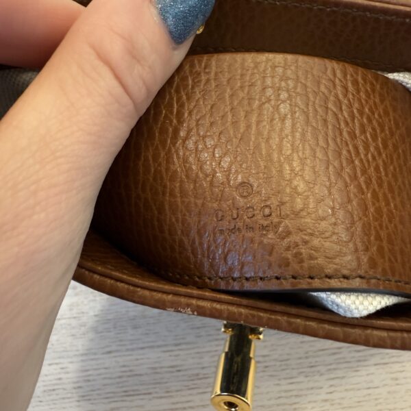 Gucci New Denim GG Monogram Calfskin Mini Jackie 1961 Hobo Blue Tea Cuir