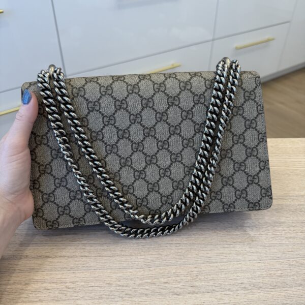 Gucci GG Supreme Monogram Small Dionysus Shoulder Bag Taupe