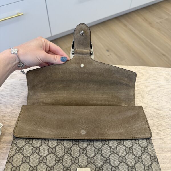 Gucci GG Supreme Monogram Small Dionysus Shoulder Bag Taupe
