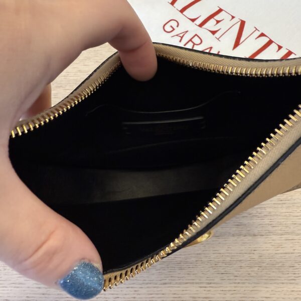 Valentino Mini Logo Signature Grainy Calfskin Hobo Bag Gold