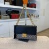 Gucci GG Supreme Monogram Calfskin Medium Padlock Shoulder Bag Beige Black Cuir