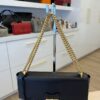 Gucci GG Supreme Monogram Calfskin Medium Padlock Shoulder Bag Beige Black Cuir