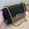 Gucci GG Supreme Monogram Calfskin Medium Padlock Shoulder Bag Beige Black Cuir