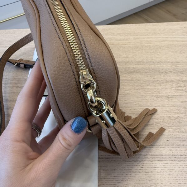 Gucci Calfskin Small Soho Disco Bag Beige