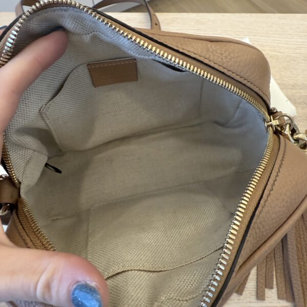 Gucci Calfskin Small Soho Disco Bag Beige