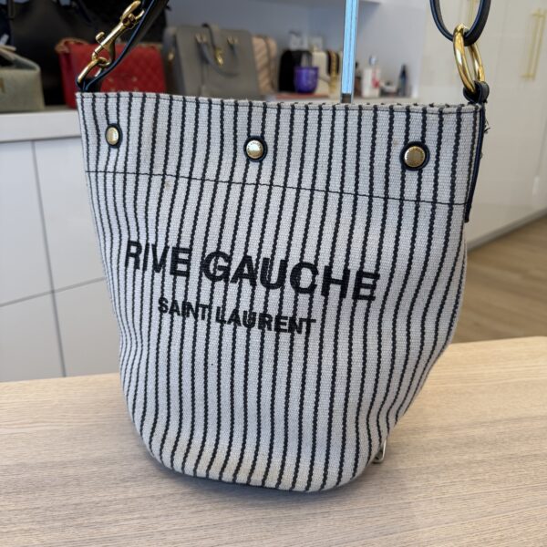 SAINT LAURENT YSL Rive Gauche Bucket Bag Canvas