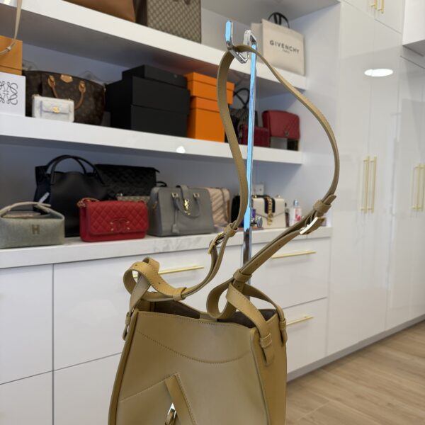 Loewe Hammock Slice Leather Hobo Bag Sahara
