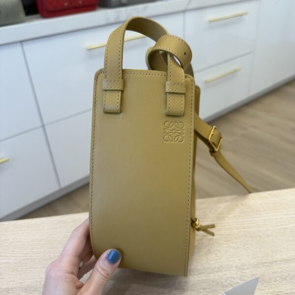 Loewe Hammock Slice Leather Hobo Bag Sahara