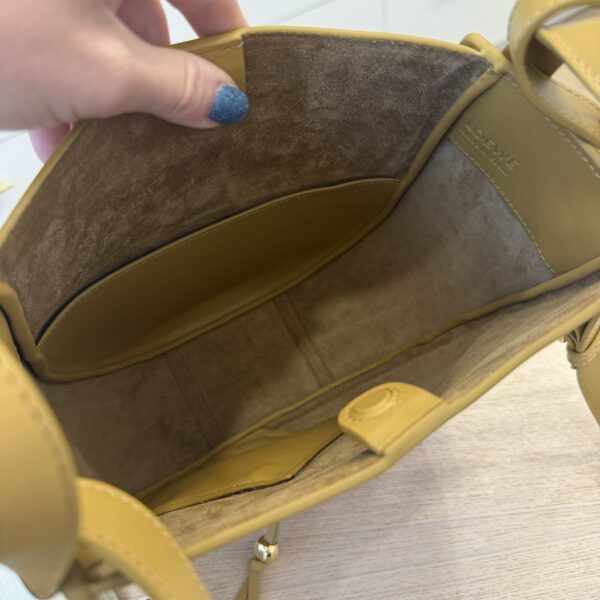 Loewe Hammock Slice Leather Hobo Bag Sahara