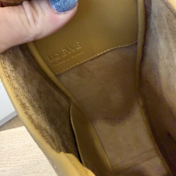 Loewe Hammock Slice Leather Hobo Bag Sahara