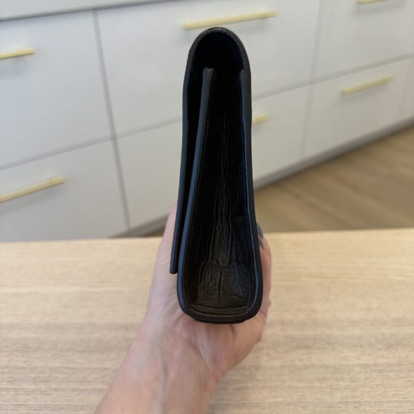 SAINT LAURENT YSL Belle de Jour Clutch Leather Croc Embossed Large Black