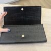 SAINT LAURENT YSL Belle de Jour Clutch Leather Croc Embossed Large Black