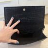 SAINT LAURENT YSL Belle de Jour Clutch Leather Croc Embossed Large Black