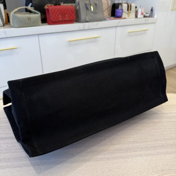 Saint Laurent YSL Linen Calfskin Rive Gauche Tote Black