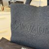 Saint Laurent Raffia Logo Tote Naturel
