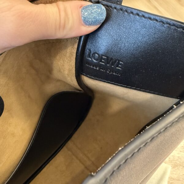 Loewe Hammock Slice Leather Hobo Bag Black