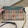 Burberry Haymarket Check Derby Peyton Crossbody Clutch Bag Eucalyptus Green