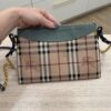 Burberry Haymarket Check Derby Peyton Crossbody Clutch Bag Eucalyptus Green