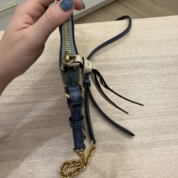 Burberry Haymarket Check Derby Peyton Crossbody Clutch Bag Eucalyptus Green