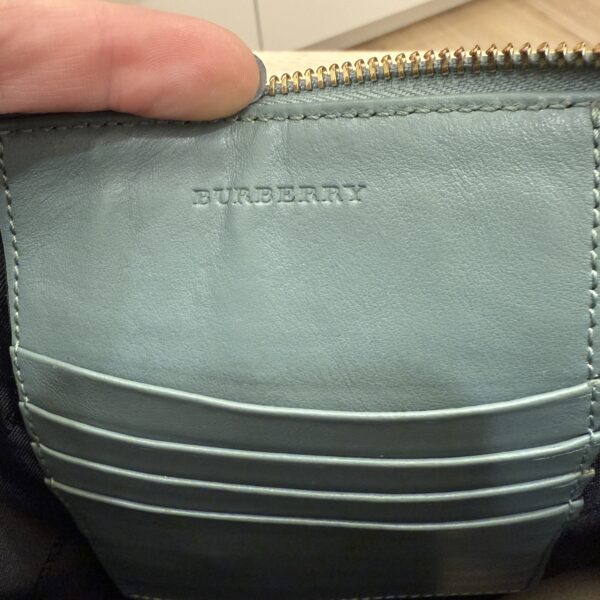 Burberry Haymarket Check Derby Peyton Crossbody Clutch Bag Eucalyptus Green