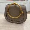 Chloe Calfskin Suede Small Nile Bracelet Bag Motty Grey