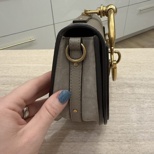 Chloe Calfskin Suede Small Nile Bracelet Bag Motty Grey