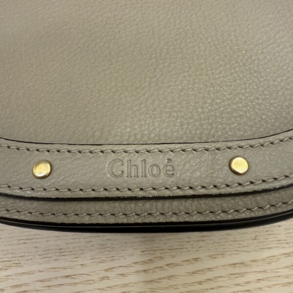 Chloe Calfskin Suede Small Nile Bracelet Bag Motty Grey