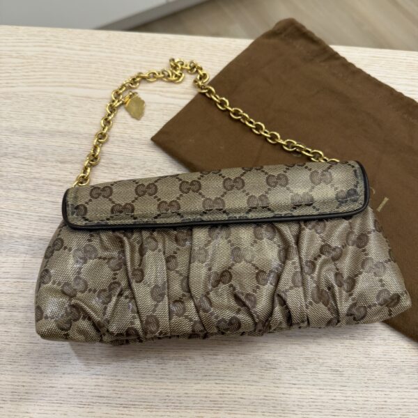 Gucci Beige GG Crystal Coated Canvas Babouska Heart Clutch Bag