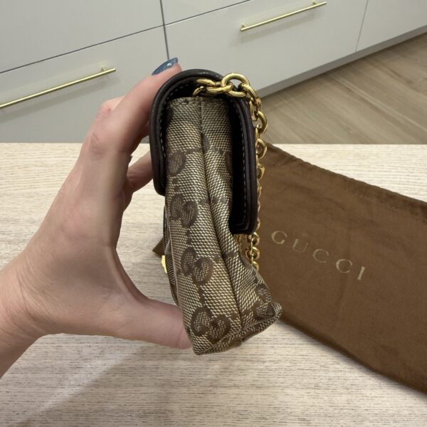 Gucci Beige GG Crystal Coated Canvas Babouska Heart Clutch Bag