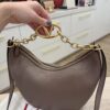 Valentino Garavani VLogo Moon Medium Grainy Calfskin Hobo Bag with Chain Clay