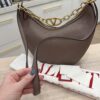 Valentino Garavani VLogo Moon Medium Grainy Calfskin Hobo Bag with Chain Clay