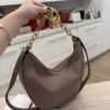Valentino Garavani VLogo Moon Medium Grainy Calfskin Hobo Bag with Chain Clay