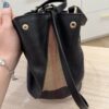 Burberry Maidstone Tote Leather and House Check Canvas Small Black