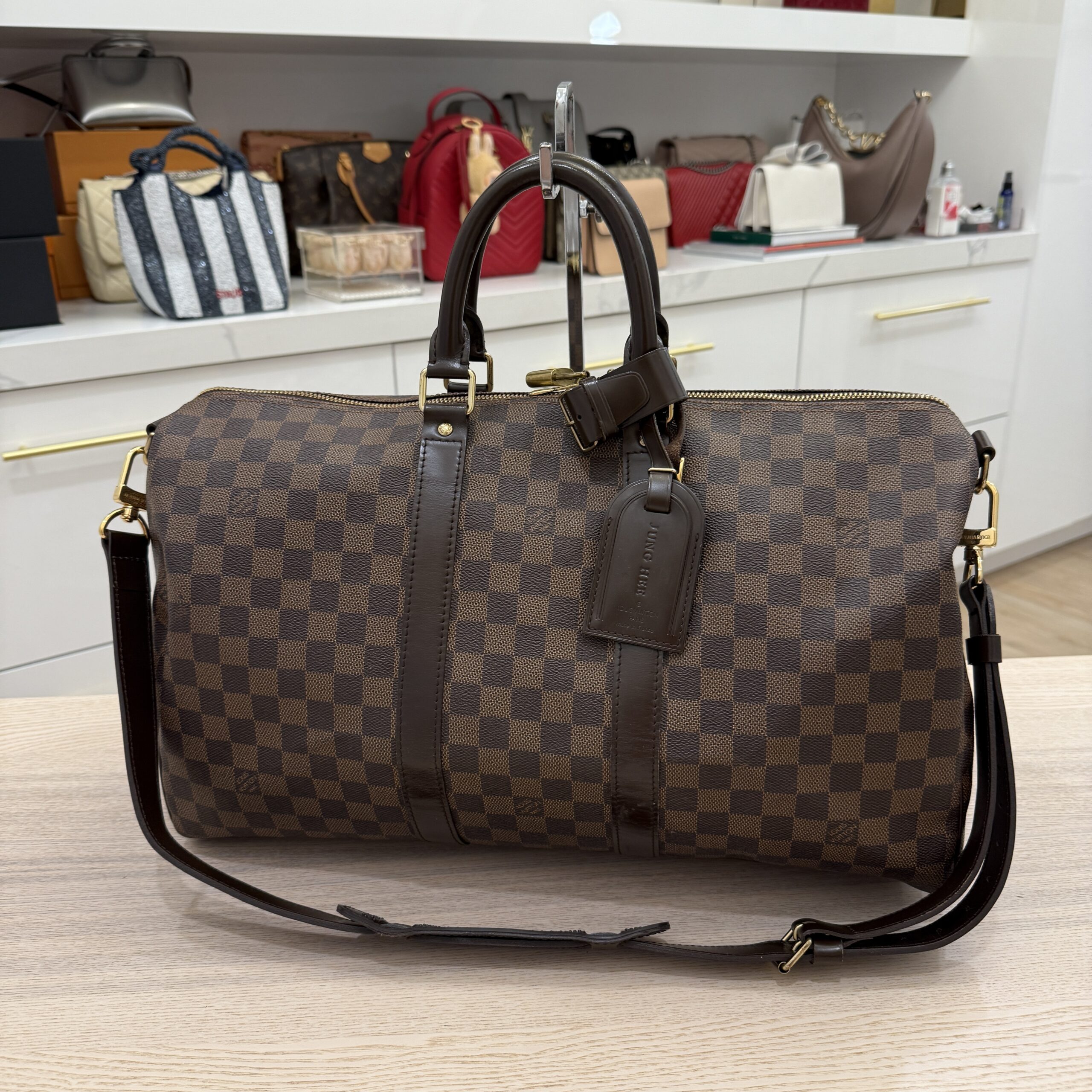 Louis Vuitton Damier Ebene Keepall Bandouliere 45