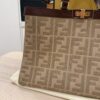 Fendi Wool Vitello King Seta FF 1974 Medium Peekaboo X-Tote Beige Cammello Sand