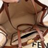 Fendi Wool Vitello King Seta FF 1974 Medium Peekaboo X-Tote Beige Cammello Sand