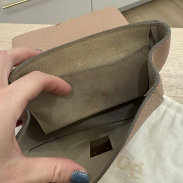 Chloe Grained Lambskin Mini Drew Shoulder Bag Cement Pink