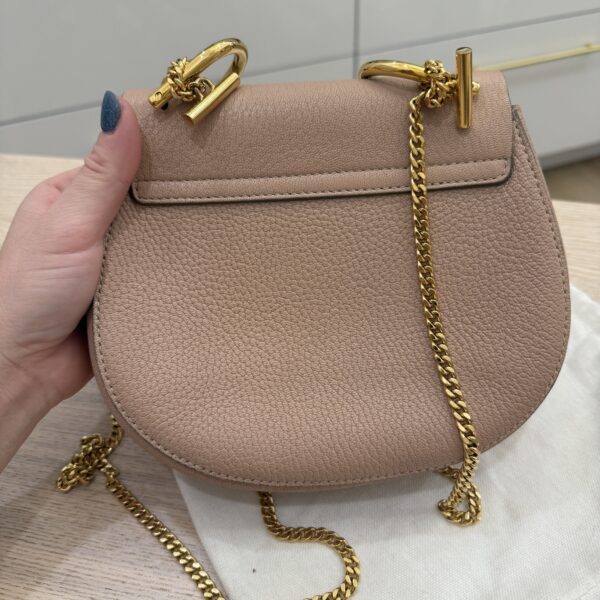 Chloe Grained Lambskin Mini Drew Shoulder Bag Cement Pink