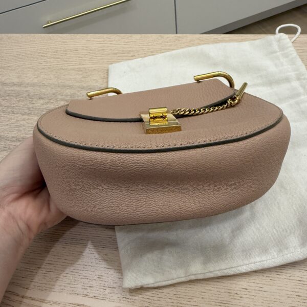 Chloe Grained Lambskin Mini Drew Shoulder Bag Cement Pink